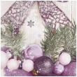 serwetki fioletowe bombki choinkowe z kokarda maki 33 cm 20 szt