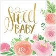 serwetki floral sweet baby amscan 33 x 33 cm 16 szt