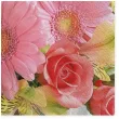 serwetki gerbery i rozowe roze maki 33 cm 20 szt