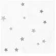 serwetki gwiazdki srebrne biale partypal 33x33 cm 10 szt