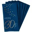serwetki happy 30th elegant true blue niebieski folat 33 cm 10 szt