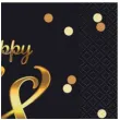 serwetki happy birthday 18 b c czarno zloty godan 33 cm 20 szt