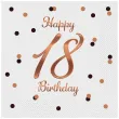 serwetki happy birthday 18 b c rozowo zloty godan 33 cm 20 szt