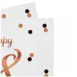 serwetki happy birthday 18 b c rozowo zloty godan 33 cm 20 szt