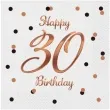 serwetki happy birthday 30 beauty and charm rozowo zloty godan 33 cm 20 szt