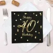 serwetki happy birthday 40 beauty and charm czarno zloty godan 33 cm 20 szt