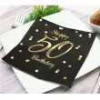 serwetki happy birthday 50 beauty and charm czarno zloty godan 33 cm 20 szt