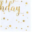 serwetki happy birthday bialo zlote santex 25 cm 20 szt