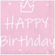serwetki happy birthday kropki rozowe 33 cm 20 szt