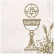 serwetki komunia zlote symbole z ramka maki 33 cm 20 szt