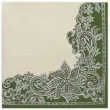 serwetki koronkowa ramka zielone maki 33 cm 20 szt