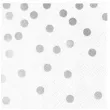 serwetki kropki srebrne biale partypal 33x33 cm 10 szt