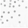 serwetki kropki srebrne biale partypal 33x33 cm 10 szt