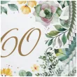 serwetki kwiatowe w stylu boho ze zlota liczba 60 na szescdziesiate urodziny