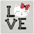 serwetki lovely cat paw 33 cm 20 szt