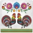 serwetki ludowe 2 koguty maki 33 cm 20 szt