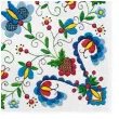serwetki ludowe kaszubski folk na bieli maki 33 cm 20 szt