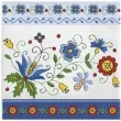 serwetki ludowe kaszubski folk z niebieska ramka maki 33 cm 20 szt