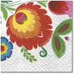 serwetki ludowe kwiaty i kogut maki 33 cm 20 szt