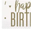 serwetki papierowe happy birthday zlote konfetti bialo zloty unique 25 cm 16 szt