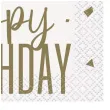 serwetki papierowe happy birthday zlote konfetti bialo zloty unique 25 cm 16 szt