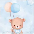 serwetki papierowe misie z balonikami blekitny congee 33 cm 20 szt