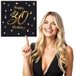 serwetki papierowe na 30 urodziny jednorazowe happy birthday eleganckie czarno zlote 20 szt