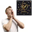 serwetki papierowe na 30 urodziny jednorazowe happy birthday eleganckie czarno zlote 20 szt