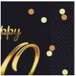 serwetki papierowe na 30 urodziny jednorazowe happy birthday eleganckie czarno zlote 20 szt