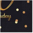 serwetki papierowe na 30 urodziny jednorazowe happy birthday eleganckie czarno zlote 20 szt
