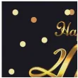 serwetki papierowe na 40 urodziny jednorazowe happy birthday eleganckie czarno zlote 20 szt