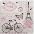 serwetki paryski rower maki 33 cm 20 szt