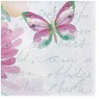 serwetki rozowe kwiaty z motylem maki 33 cm 20 szt