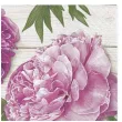 serwetki rozowe piwonie na tle drewna maki 33 cm 20 szt