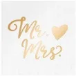 serwetki slubne mr mrs zlote biale partypal 33 cm 10 szt