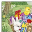serwetki wielkanoc kroliki z jajkami w koszu maki 33 cm 20 szt