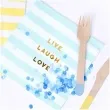 serwetki yummy live laugh love niebieski jasny partydeco 33 cm 20 szt