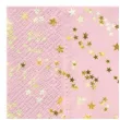 serwetki zlote gwiazdki konfetti rozowe paw 33 cm 20 szt