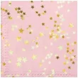 serwetki zlote gwiazdki konfetti rozowe paw 33 cm 20 szt