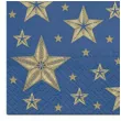 serwetki zlote gwiazdki niebieskie paw 33 cm 20 szt