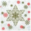 serwetki zlote i czerwone platki sniegu maki 33 cm 20 szt