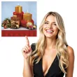 serwetki zlote swiece w czerwonych sweterkach maki 33 cm 20 szt