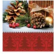 serwetki zlote swiece w czerwonych sweterkach maki 33 cm 20 szt