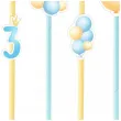 slomki 3 urodziny baloniki blekitny 19 5 cm 6 szt