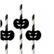slomki halloween dynie bialo czarne 19 5 cm 6 szt