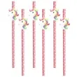 slomki jednorozec pastel rozowe w kropki 19 5 cm 6 szt