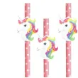 slomki jednorozec pastel rozowe w kropki 19 5 cm 6 szt