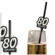 slomki papierowe do drinkow na 80 urodziny kolekcja glamour birthday 6 sztuk