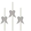 slomki papierowe skrzydla srebrne biale 19 5 cm 6 szt