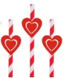 slomki serca 19 5 cm czerwone w paski 6 szt